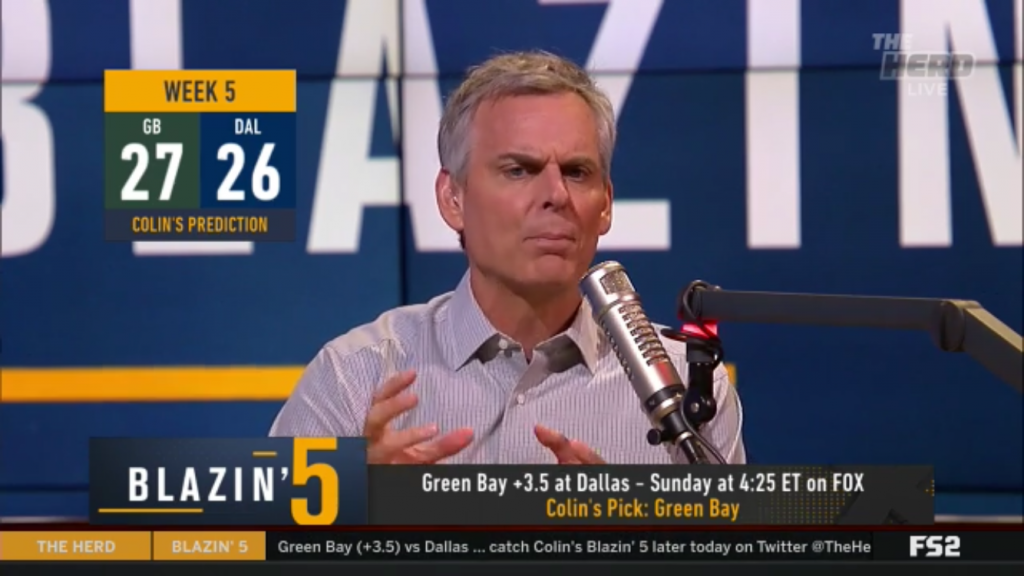 Colin Cowherd Blazing Five NFL 2019 Week 5 Picks On Fox Sports