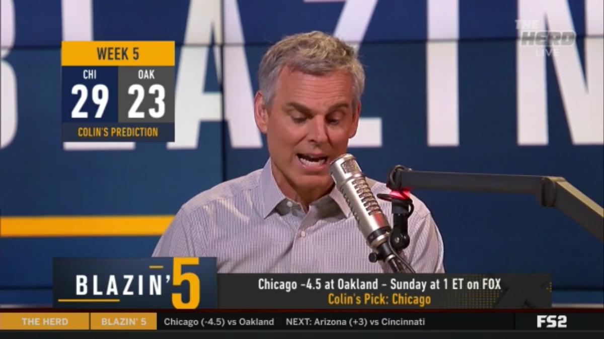 Colin Cowherd Blazing Five NFL 2019 Week 5 Picks On Fox Sports