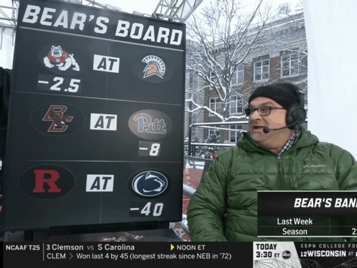 Chris Fallica Bear's Bank Week 7 2019 Picks On ESPN College Gameday  #SaturdaySelections - EvenYourOdds