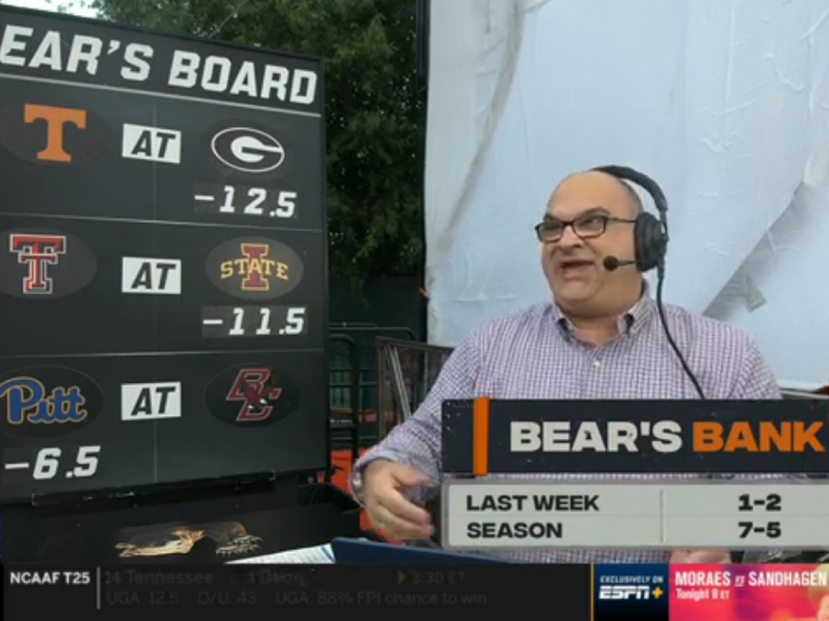 Chris Fallica Bear's Bank Week 8 2019 Picks On ESPN College Gameday  #SaturdaySelections - EvenYourOdds