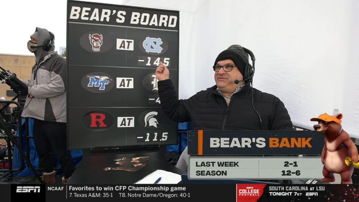 Bear's Bank Picks: Chris Fallica Week 9 2020 College Football Picks on ESPN  College Gameday - EvenYourOdds