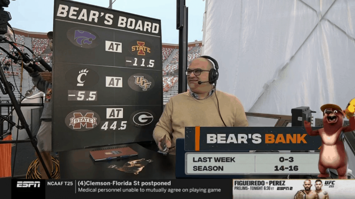 Bear's Bank Picks: Chris Fallica Week 9 2020 College Football Picks on ESPN  College Gameday - EvenYourOdds