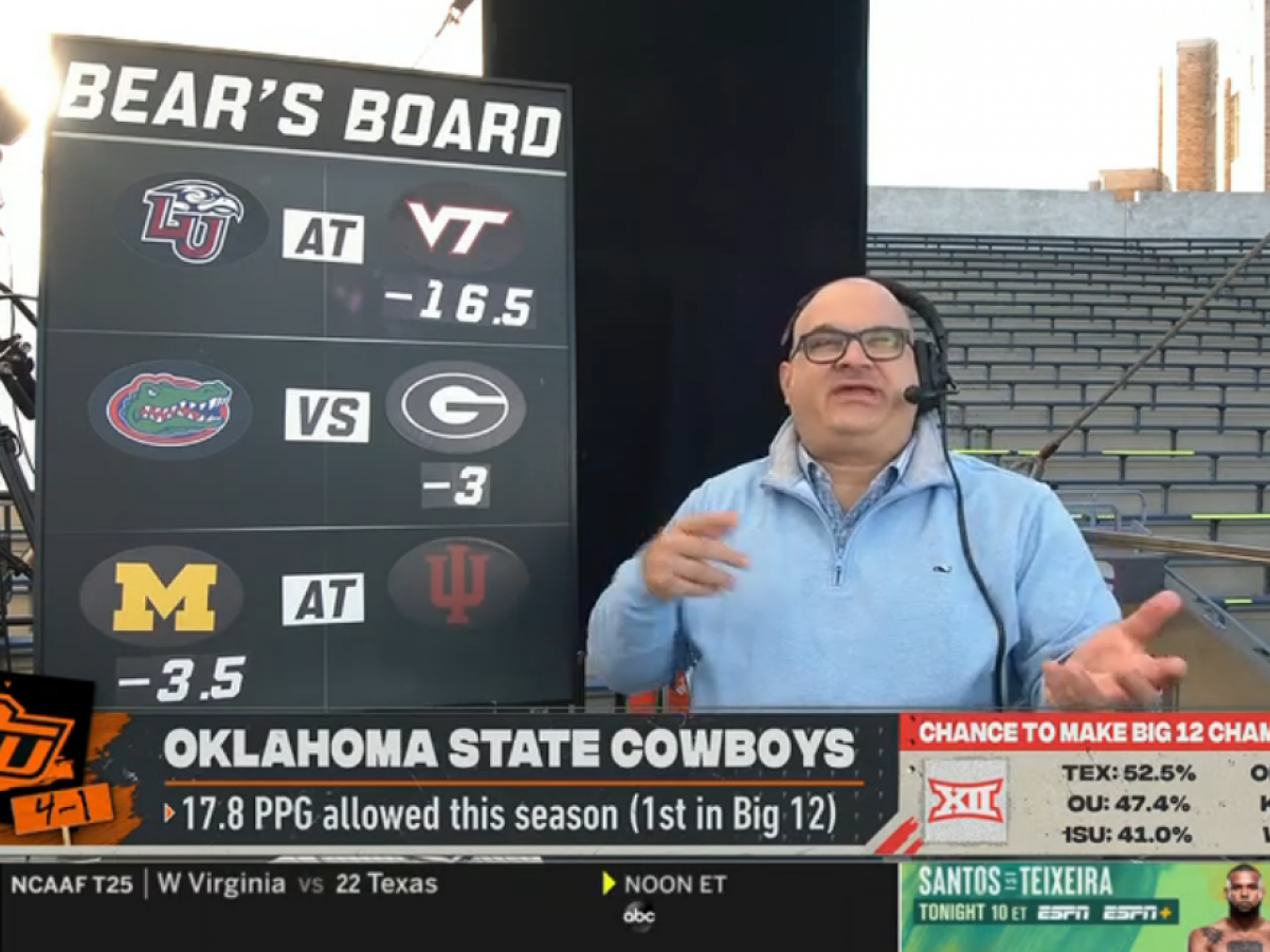 Bear's Bank Picks: Chris Fallica Week 12 2021 College Football Picks on  ESPN College Gameday - EvenYourOdds