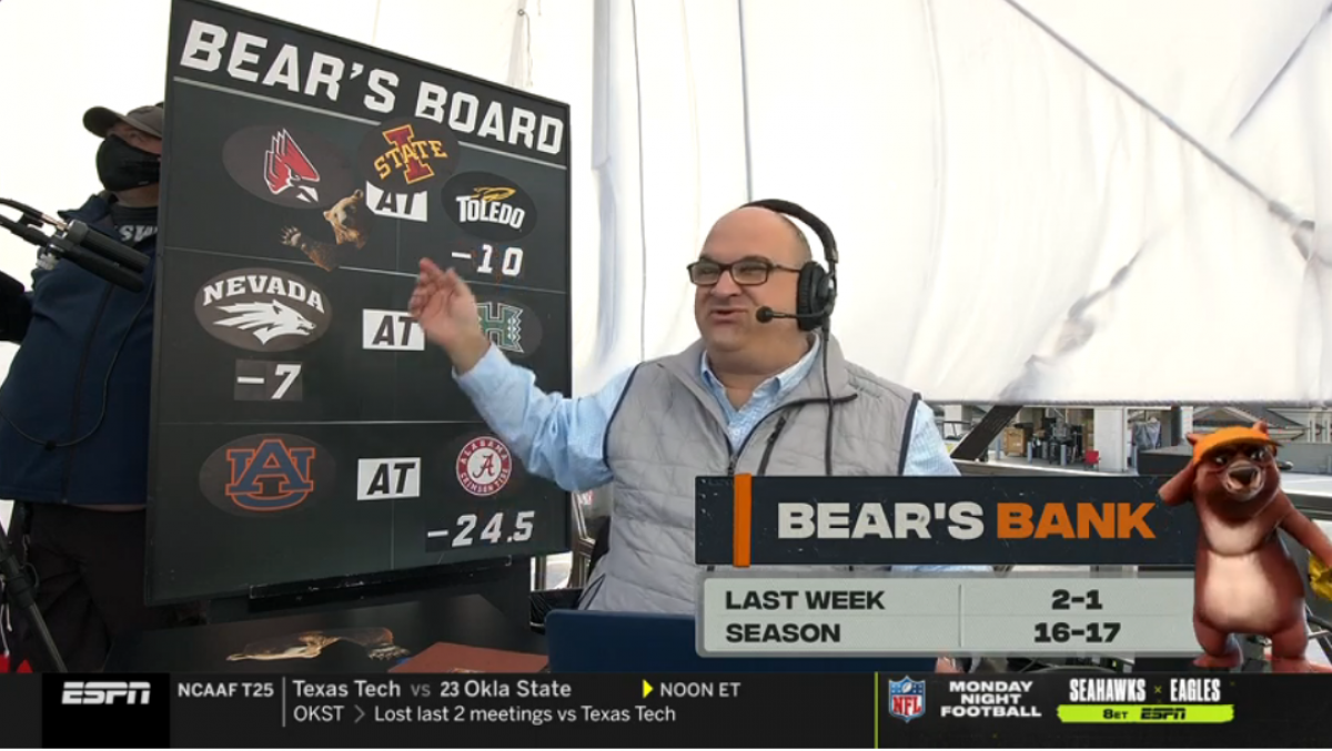 Scott Van Pelt 2020 Week 10 CFB Week 9 NFL WINNER$ Picks On ESPN Sports  Center - EvenYourOdds