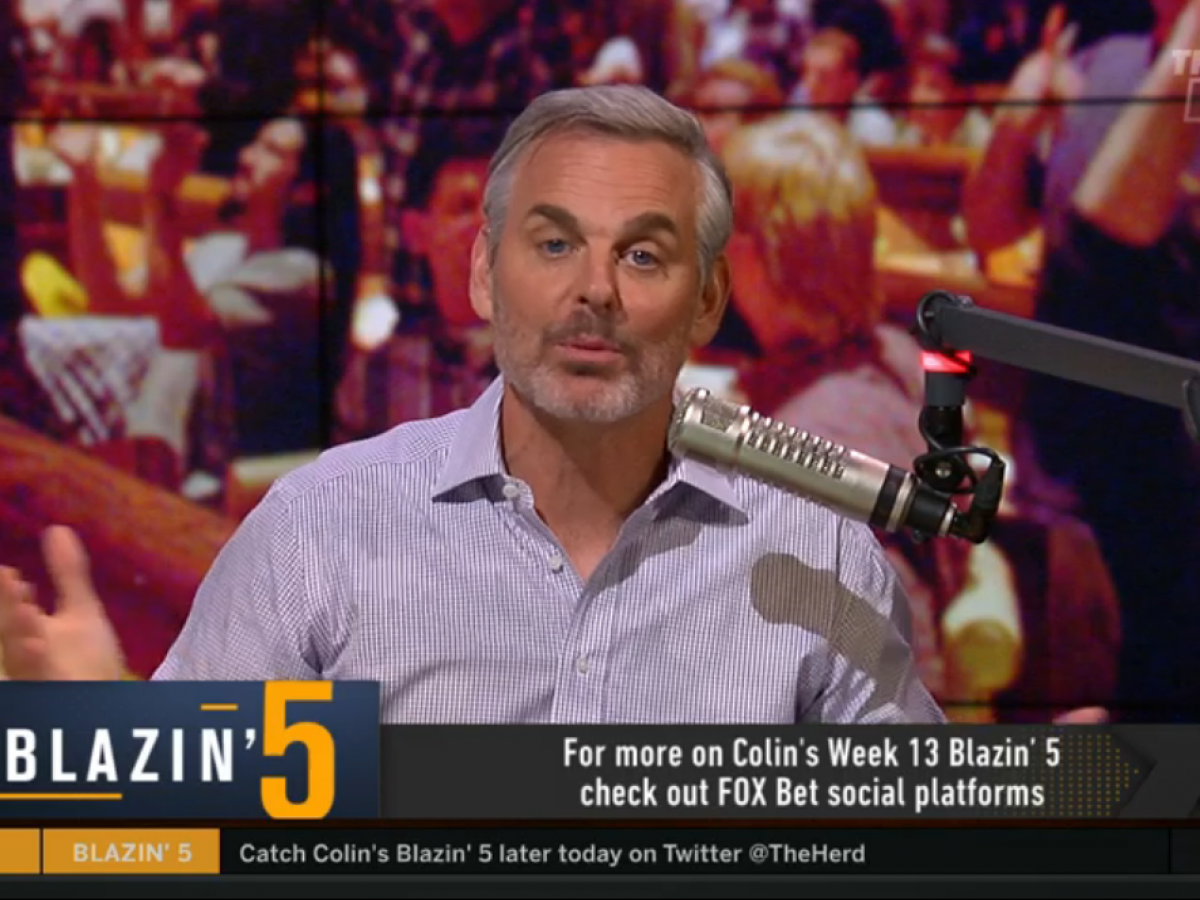 Blazing 5: Colin Cowherd Week 13 NFL Picks 2021 On Fox Sports - EvenYourOdds