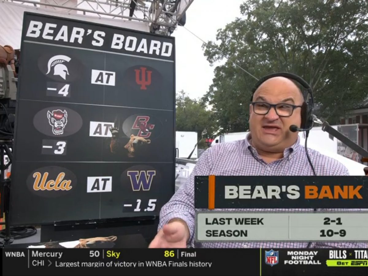 Bear's Bank Picks: Chris Fallica Week 5 2021 College Football Picks on ESPN  College Gameday - EvenYourOdds