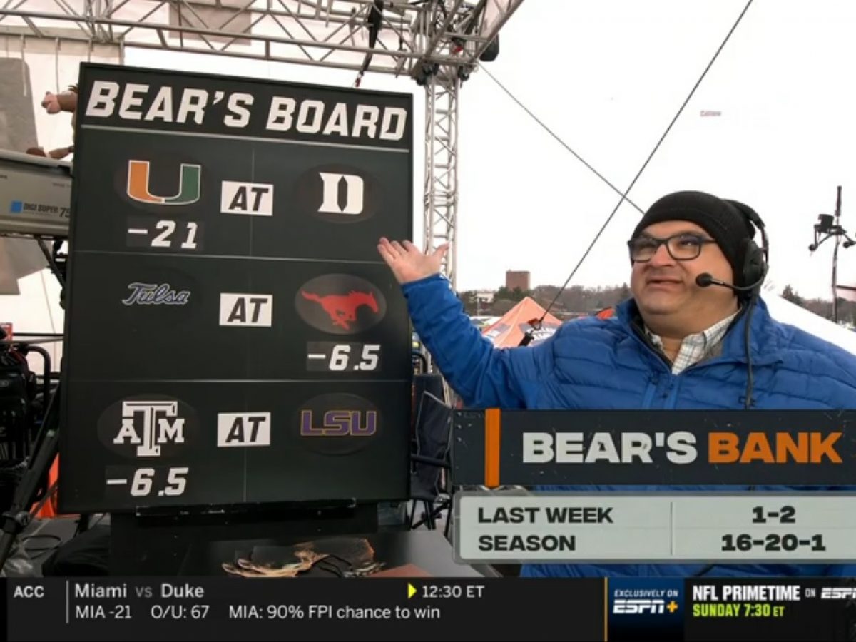 Stanford Steve and Chris “The Bear” Fallica 2020 College Football Week 11  Picks on ESPN Behind the Bets Podcast - EvenYourOdds