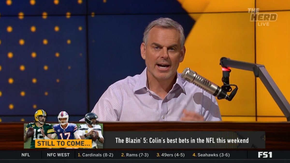 Blazing 5: Colin Cowherd Week 13 NFL Picks 2021 On Fox Sports - EvenYourOdds