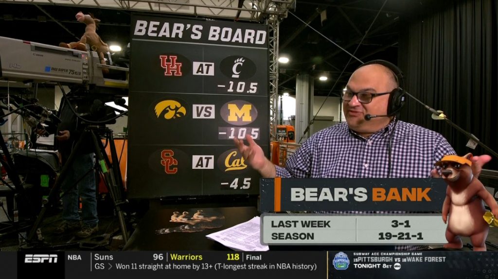 Bear's Bank Picks: Chris Fallica Week 12 2021 College Football Picks on ESPN  College Gameday - EvenYourOdds