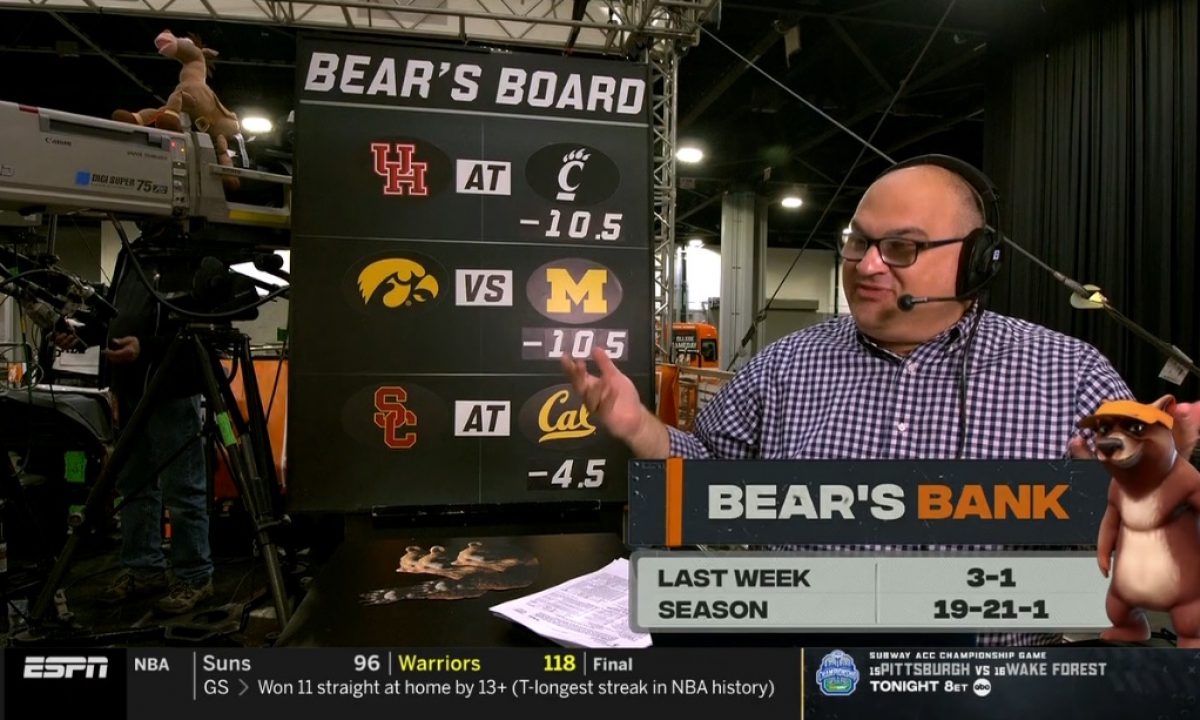 Bear's Bank Picks: Chris Fallica Week 12 2021 College Football Picks on ESPN  College Gameday - EvenYourOdds