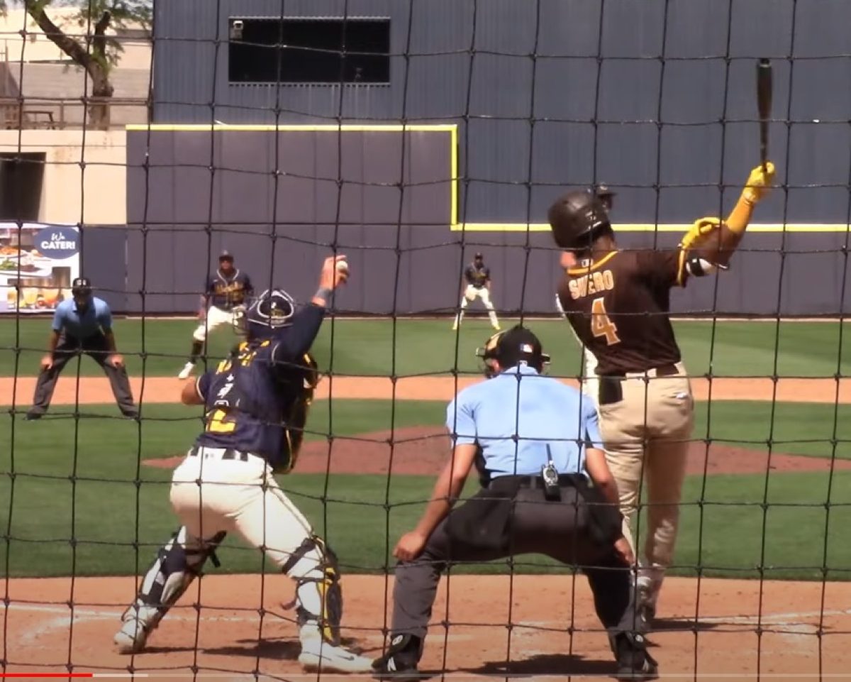 Outfielder Estuar Suero (4) of the San Diego Padres during an