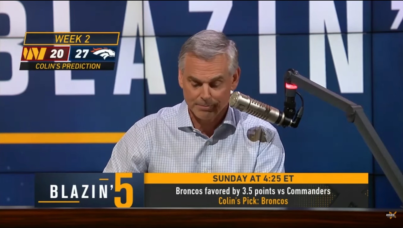 Blazing 5 Colin Cowherd Week 2 NFL Picks 2023 On Fox Sports