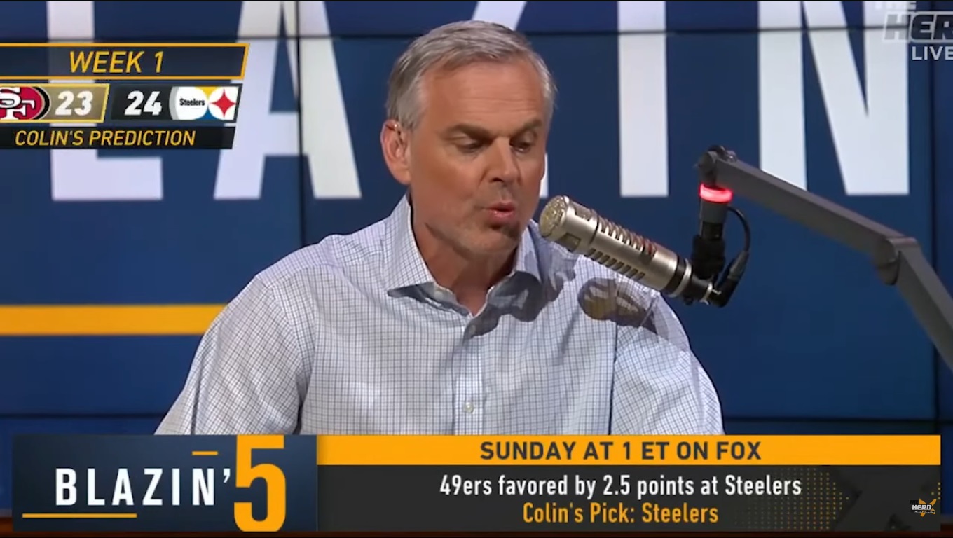 Blazing 5 Colin Cowherd Week 1 NFL Picks 2023 On Fox Sports