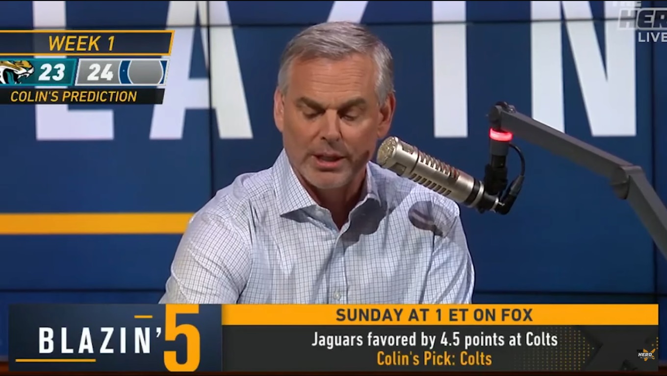 Blazing 5 Colin Cowherd Week 1 NFL Picks 2023 On Fox Sports