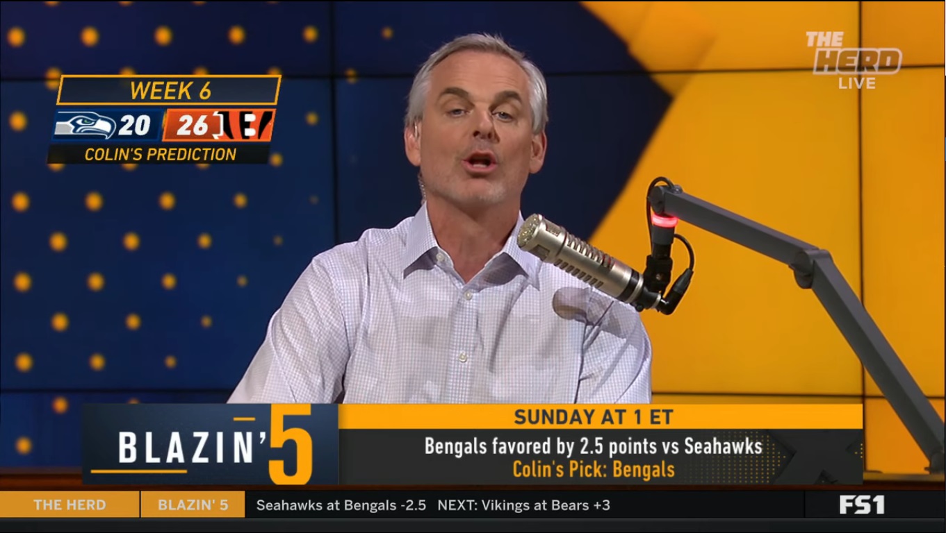 Blazing 5 Colin Cowherd Week 6 NFL Picks 2023 On Fox Sports