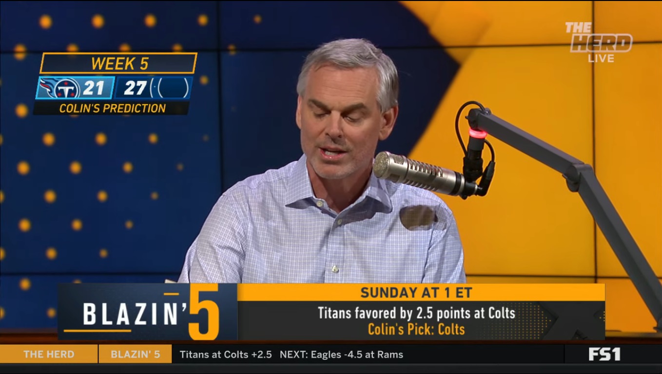 Blazing 5 Colin Cowherd Week 5 NFL Picks 2023 On Fox Sports