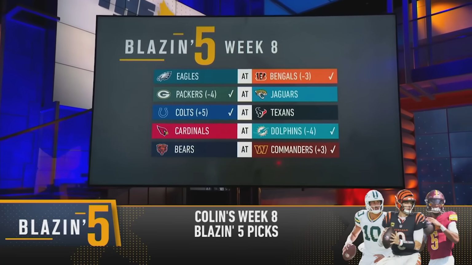 Colin Cowherd's Blazin' 5 Picks NFL Week 8 in 2024